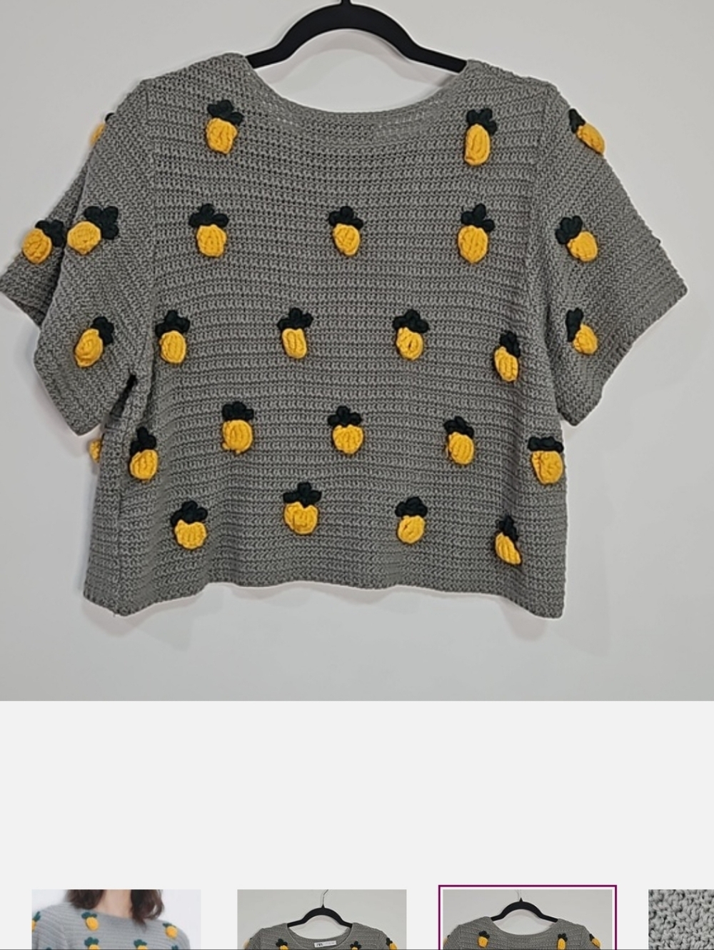 Zara pineapple 🍍 knit top